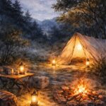 夜のサイトを整える光の重ね方