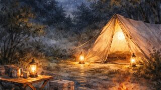 夜のサイトを整える光の重ね方