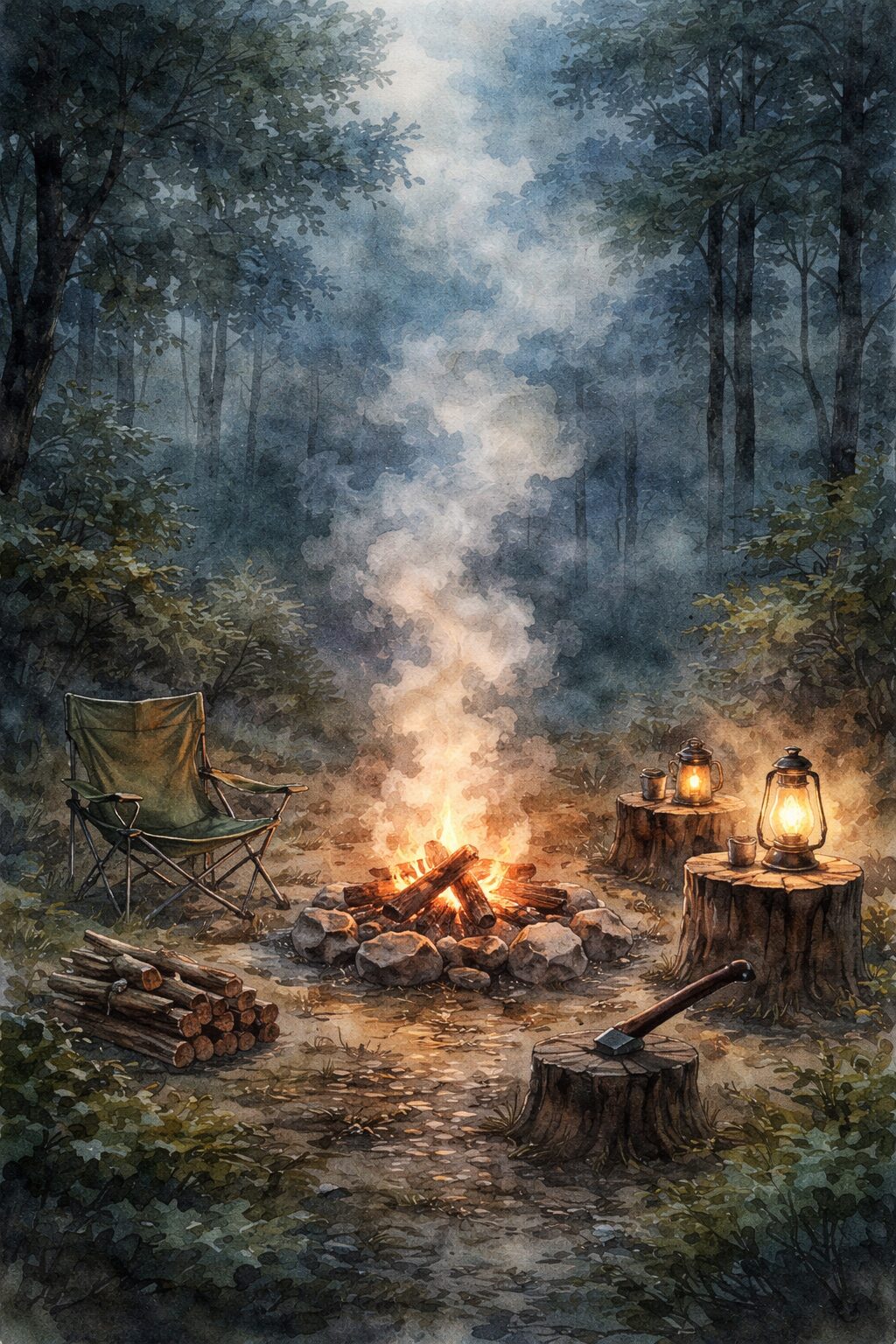 焚き火の煙が多いのは