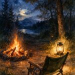 焚き火とランタンの距離