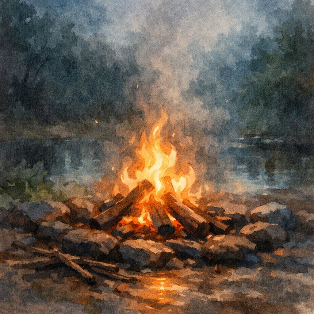 焚き火と湿度の関係