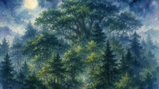 月明かりの森の幻想